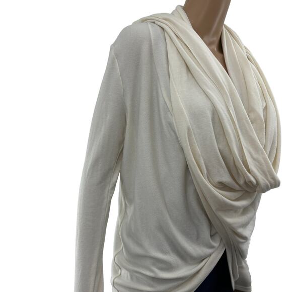 Alice + Olivia Air Cream Wrap Around Drapey Infinity Cardigan Sweater - Picture 4 of 13